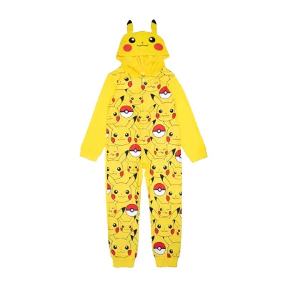 Little & Big Boys Microfleece Pokeman Long Sleeve One Piece Pajama