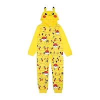 Little & Big Boys Microfleece Pokeman Long Sleeve One Piece Pajama