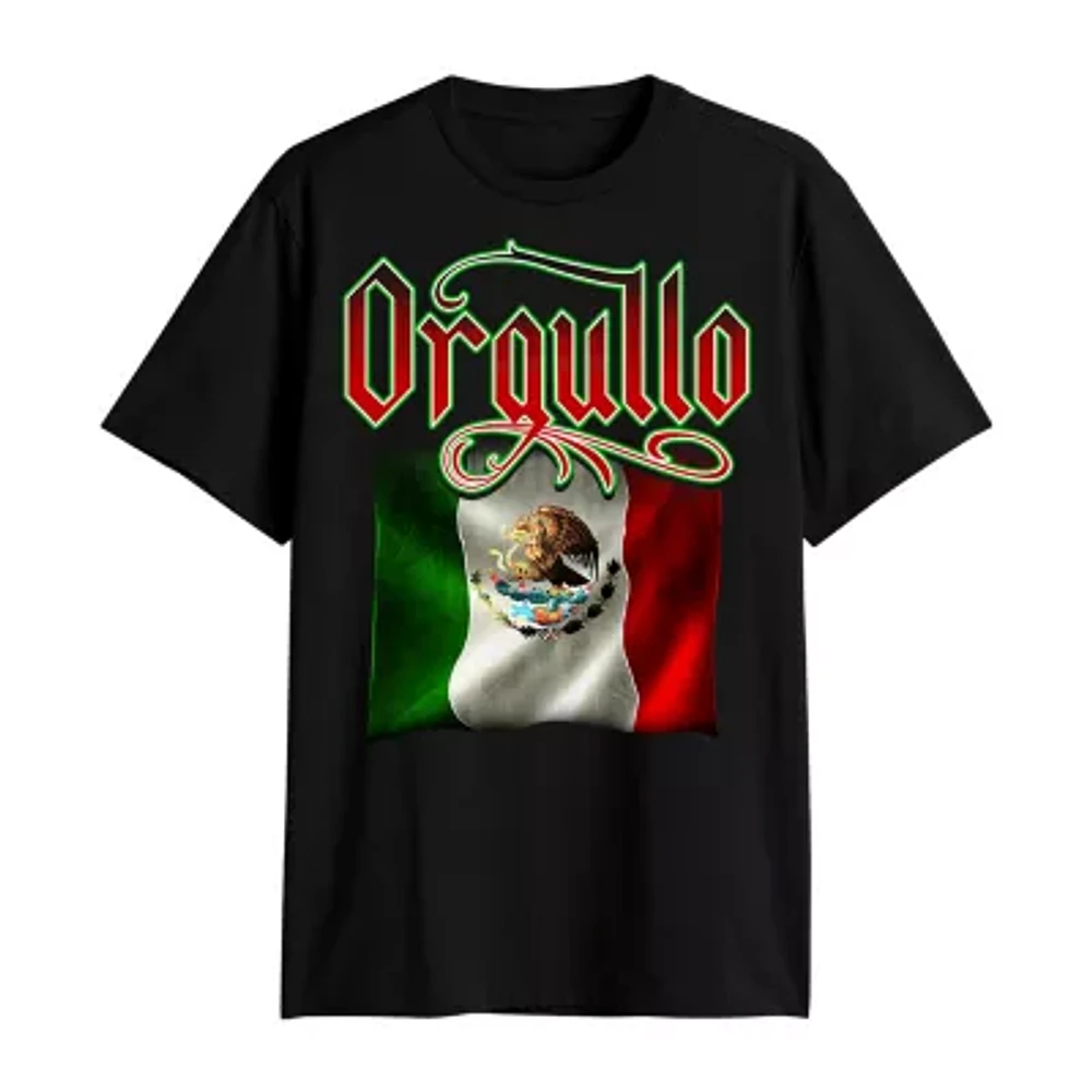 Mens Short Sleeve Mexico Flag Graphic T-Shirt