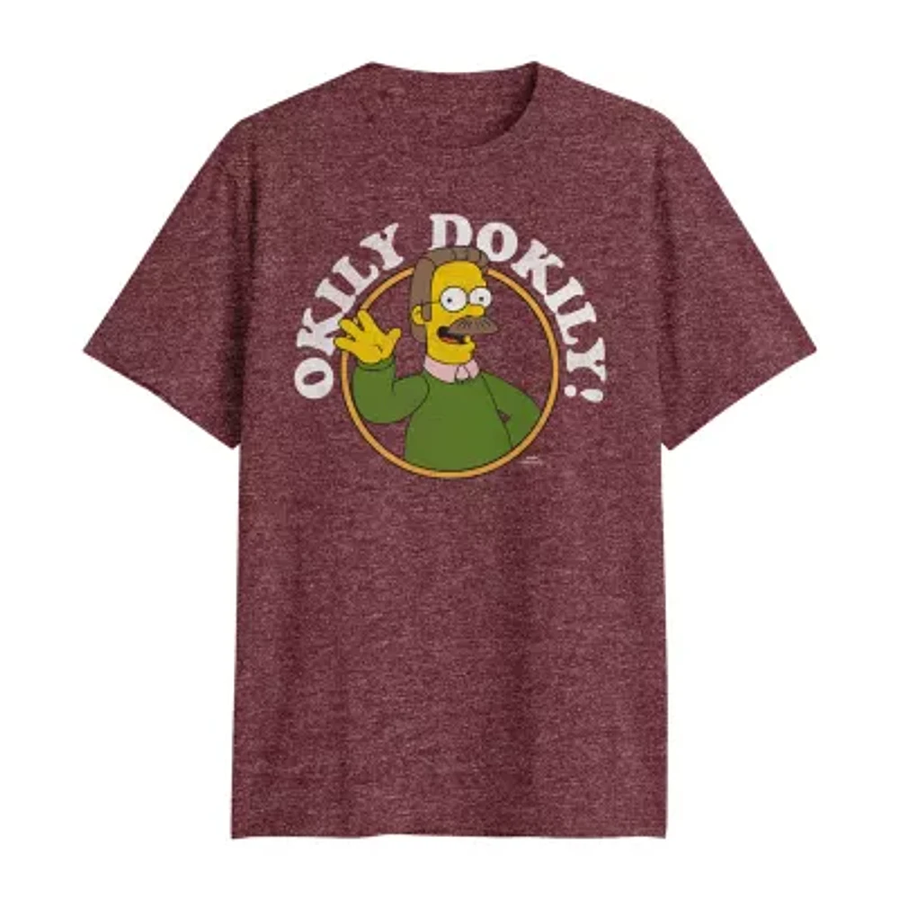 Big and Tall Mens Crew Neck Short Sleeve Classic Fit The Simpsons Graphic T-Shirt