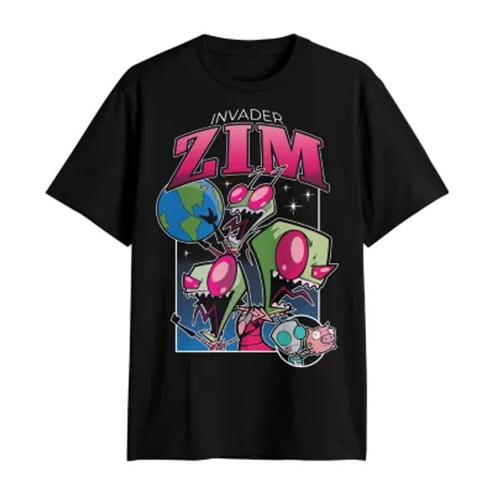 Big and Tall Mens Crew Neck Short Sleeve Classic Fit Zim Graphic T-Shirt