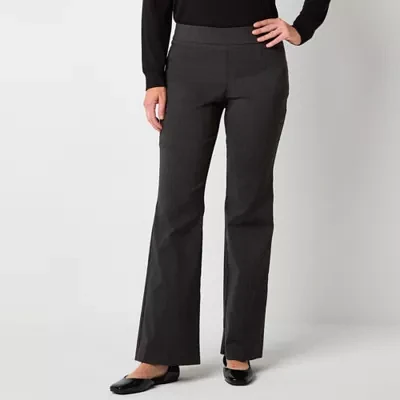 Liz Claiborne Lisa Womens Mid Rise Flare Pull-On Pants