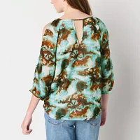 Brannan Womens 3/4 Sleeve Blouse