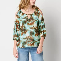 Brannan Womens 3/4 Sleeve Blouse