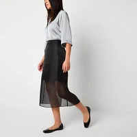 Worthington Womens Midi A-Line Skirt