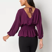 Bold Elements Womens V Neck 3/4 Sleeve Blouse