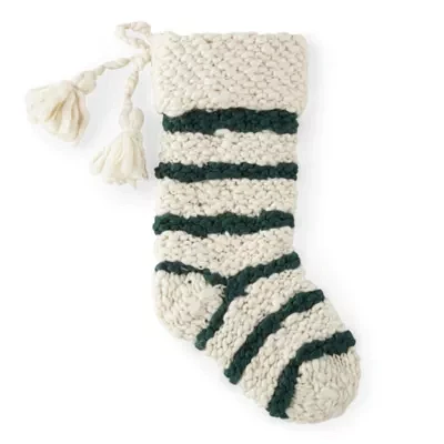 North Pole Trading Co. Stripe Knit Christmas Stocking