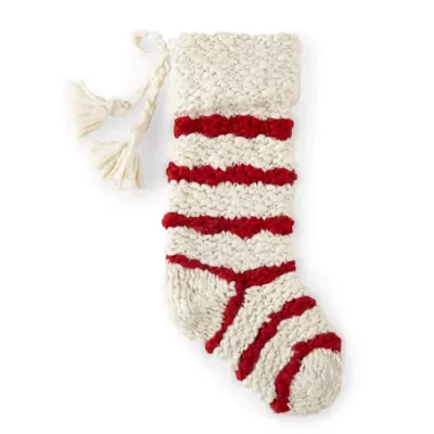 North Pole Trading Co. Stripe Knit Christmas Stocking