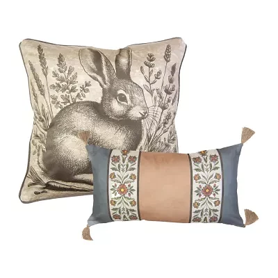 Donna Sharp Peach Rose 2-pc. Rectangular Throw Pillow