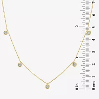 (G-H Womens 1/10 CT. T.W. Lab Grown White Diamond 14K Gold Over Silver 16 Inch Pendant Necklace