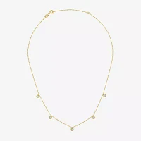 (G-H Womens 1/10 CT. T.W. Lab Grown White Diamond 14K Gold Over Silver 16 Inch Pendant Necklace