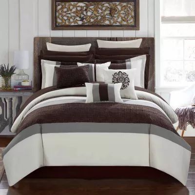 Chic Home Pisa 16-pc. Midweight Embroidered Comforter Set