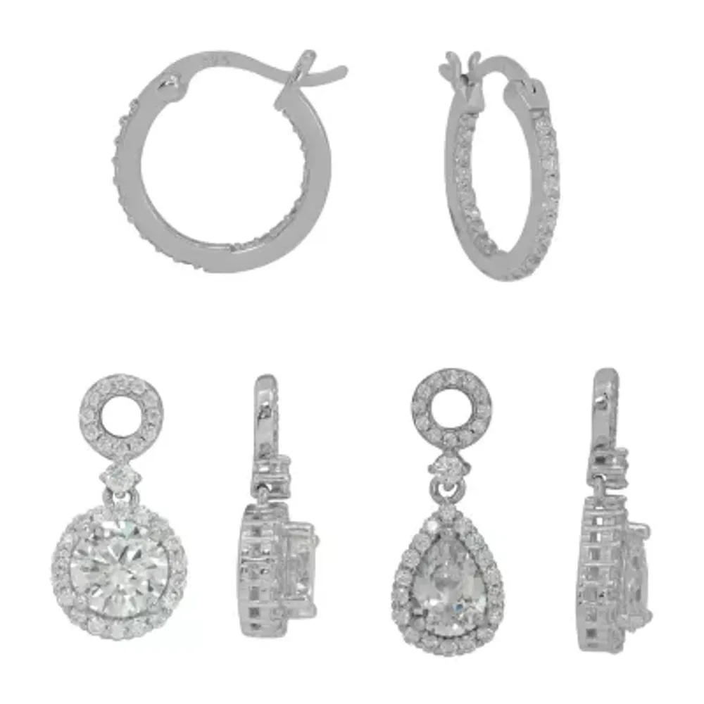 DiamonArt® 5 CT. T.W. White Cubic Zirconia Sterling Silver Earring Set