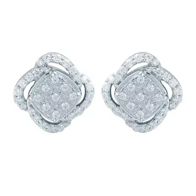 1/2 CT. T.W. Natural White Diamond Sterling Silver 10.1mm Stud Earrings