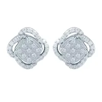 1/2 CT. T.W. Natural White Diamond Sterling Silver 10.1mm Stud Earrings