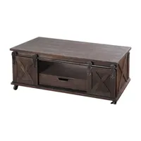 StyleCraft Two Door Dark Brown Wooden Coffee Table