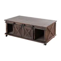 StyleCraft Two Door Dark Brown Wooden Coffee Table