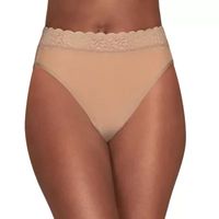 Vanity Fair Flattering Lace Cotton Knit High Cut Panty 13395