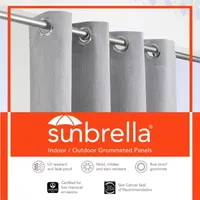 Sunbrella Canvas Light-Filtering Grommet Top Single Outdoor Curtain Panel