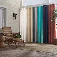 Sunbrella Canvas Light-Filtering Grommet Top Single Outdoor Curtain Panel