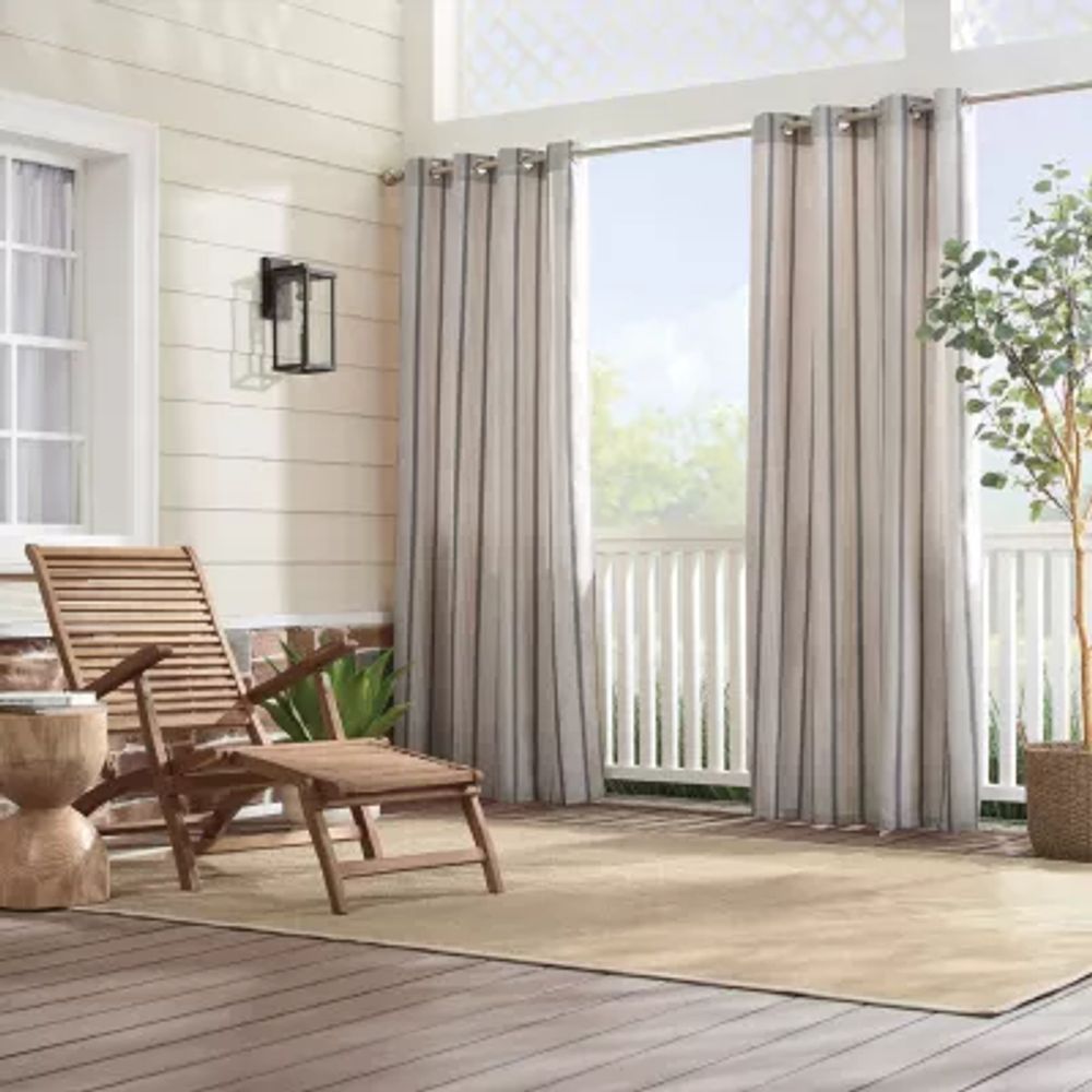 Sunbrella Cove Light-Filtering Grommet Top Single Outdoor Curtain Panel