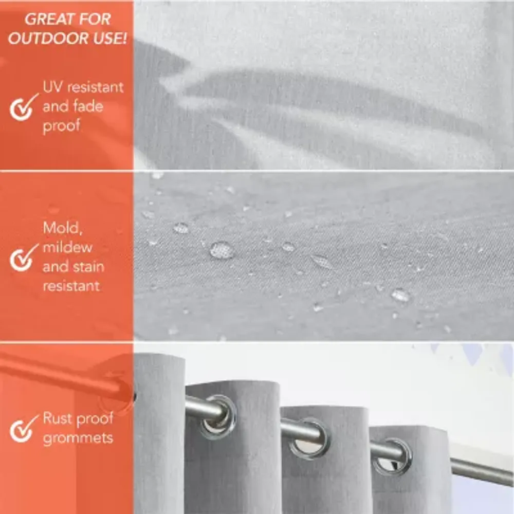 Sunbrella Cove Light-Filtering Grommet Top Single Outdoor Curtain Panel