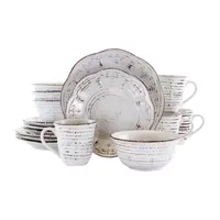 Elama Rustic Birch 16-pc. Stoneware Dinnerware Set