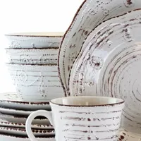 Elama Rustic Birch 16-pc. Stoneware Dinnerware Set