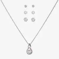 Sparkle Allure Light Up Box 4-pc. Cubic Zirconia Pure Silver Over Brass Pear Jewelry Set