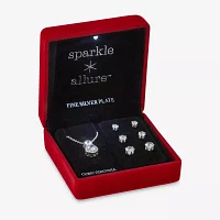 Sparkle Allure Light Up Box 4-pc. Cubic Zirconia Pure Silver Over Brass Pear Jewelry Set