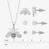 Sparkle Allure Light Up Box Queen Bee 4-pc. Cubic Zirconia Pure Silver Over Brass Jewelry Set