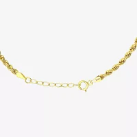 10K Gold 9 Inch Hollow Rope Ankle Bracelet