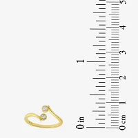 White Cubic Zirconia 10K Gold Toe Ring