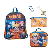 Licensed 5 Piece Naruto Backpack Set with Lunch Bag