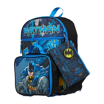 Licensed 5 Piece Batman Backpack Set with Lunch Bag