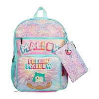 Licensed 5 Piece Squishmallows Feelin Mallow Backpack Set with Lunch Bag