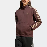 adidas Mens Mock Neck Long Sleeve Quarter-Zip Pullover