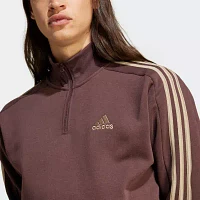 adidas Mens Mock Neck Long Sleeve Quarter-Zip Pullover