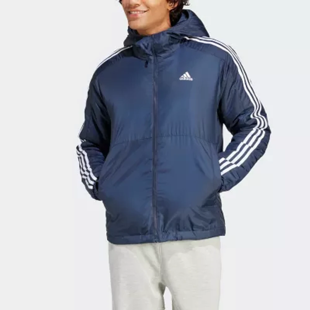 adidas Mens Hooded Midweight Puffer Jacket