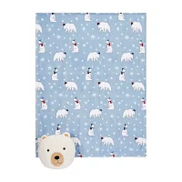 Under the Stars Kids Polar Bear Throw and Pillow Set