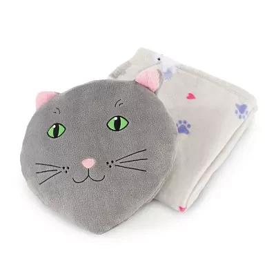 Under the Stars Kids Cat Throw and Pillow Set