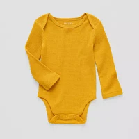 Okie Dokie Waffle Knit Baby Boys Crew Neck Long Sleeve Bodysuit