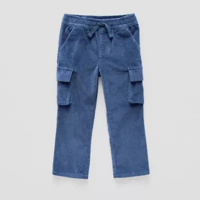 Okie Dokie Toddler & Little Boys Corduroy Mid Rise Straight Cargo Pant