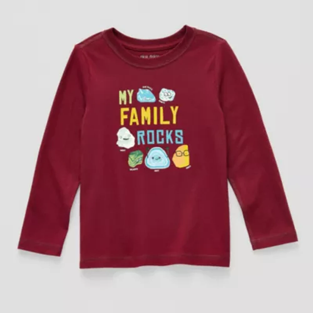 Okie Dokie Toddler Boys Adaptive Crew Neck Long Sleeve Graphic T-Shirt