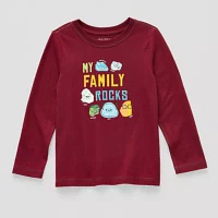 Okie Dokie Toddler Boys Adaptive Crew Neck Long Sleeve Graphic T-Shirt
