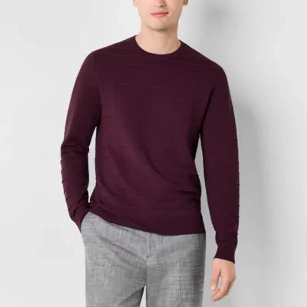 J. Ferrar Mens Crew Neck Long Sleeve Pullover Sweater