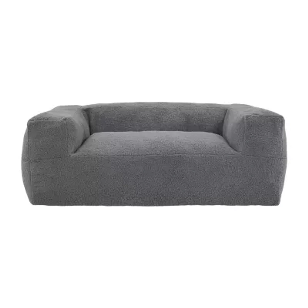 Sealy® Redd Sherpa Memory Foam Bean Bag Sofa-Style Chair