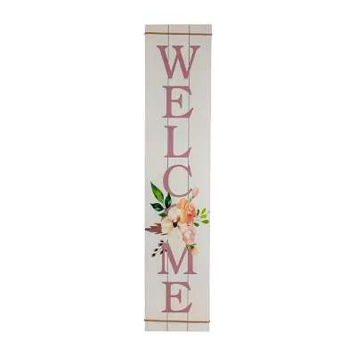 Northlight 39.25in Floral Welcome Porch Sign