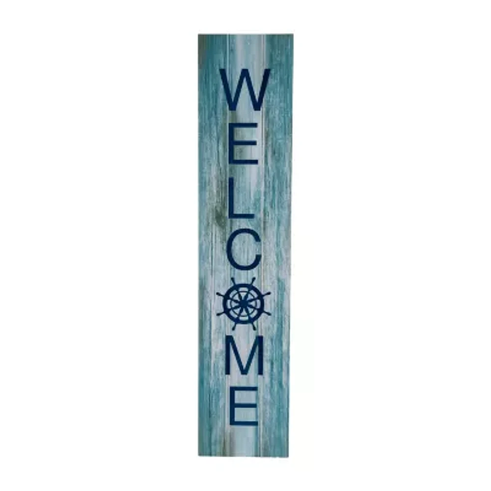 Northlight Weathered Coastal Welcome Christmas Porch Sign