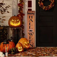 Northlight Orange Happy Halloween With Spider Halloween Porch Sign